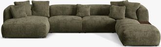 MICADONI Modulares Design Panorama Sofa Martina - Cordbezug Moosgrün