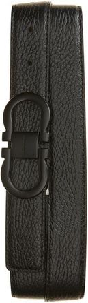 Ferragamo Double Gancio Reversible Leather Belt in Nero Hickory at Nordstrom, Size 100