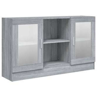 vidaXL Vidaxl - Vitrina Madera Contrachapada Gris Sonoma 120x30,5x70 Cm