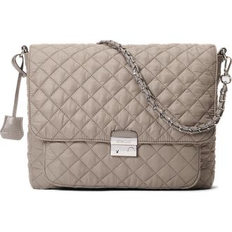MZ Wallace Large Crosby Lock Quilted Nylon Crossbody Bag in Morning Dove at Nordstrom