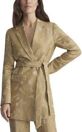 Lafayette 148 New York Linen & Silk-Blend Belted Longline Blazer