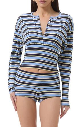AFRM Selma Cozy Rib Cardigan in Iris Stripe at Nordstrom, Size X-Large