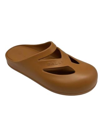 Bally Womens Gimon Logo Embossed Rubber Classic Clog In Deserto