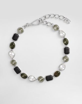 Dolce & Gabbana Necklace With Rhinestones - Man Bijoux Silver Metal Onesize