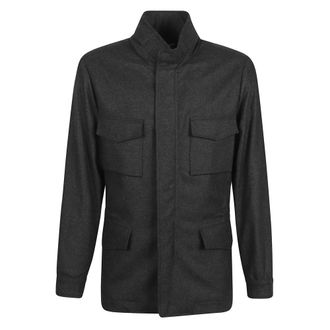 Boglioli Jassen, Heren, Grijs, XL, Four pockets outewear jacket