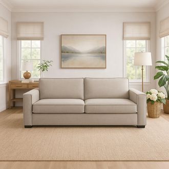 Talamo Italia Sof&aacute; Fijo Carol, Sof&aacute; De 2 Plazas, 100% Made In Italy, Sof&aacute; De Sal&oacute;n En Tela, Con Reposabrazos Delgados, Cm 160x95h90, T&oacute;rtola, Con Embalaje Reforzado