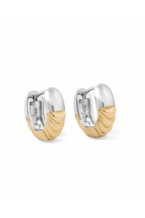 Astley Clarke Aurora Weave Mixed Metal Hoop Earrings in Gold at Nordstrom