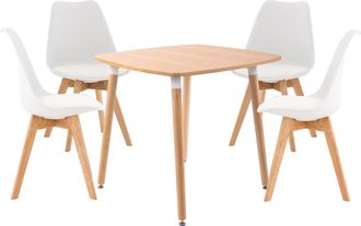 Clp Clp - Juego De Comedor Liborg Para Cuatro Personas Natural/blanco