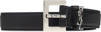 Saint Laurent Black logo keeper belt