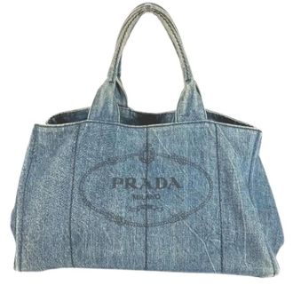 Prada Pre-owned Tote Bags, female, Blue, Size: ONE SIZE Pre-owned Vintage Tote Bag