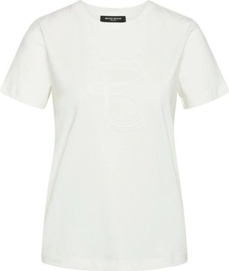 Bruuns Bazaar Witte Tee met Slim Motief - Dames - T-shirts - Wit - XS - Katoen - Tops