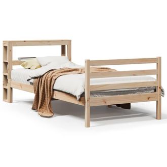 Berkfield Home Bed Frame without Mattress 90x190 cm Single Solid Wood Pine in Light Tan