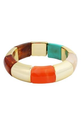 Panacea Resin Stretch Bracelet in Gold Multi at Nordstrom
