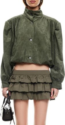 Lioness Luminous Faux Suede Jacket in Safari at Nordstrom, Size X-Large