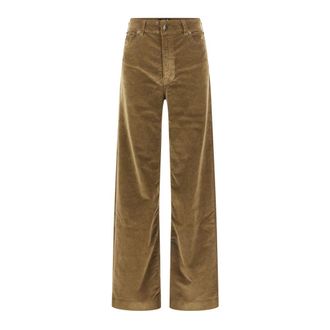 Lois Wijde broek - Dames - Wijde Broeken - Bruin - W30 - Katoen - Broeken
