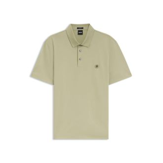 BOSS Mercerized-cotton polo shirt with Double B monogram