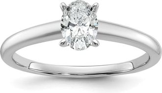 Diamond2Deal 14k White Gold 1/2 Ct Lab Grown Diamond Solitare Engagement Ring