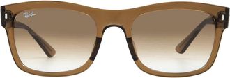 Ray-Ban Ray Ban Brown Clear Gradient Square Unisex Sunglasses RB4428F 664051 56