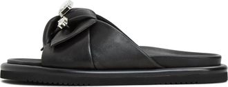 Cesare Gaspari Platform Slippers Fernanda - Zwart - Dames - Sandalen - Zwart - 37 EU - Leer - Schoenen