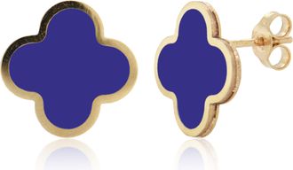 Italian Gold, Inc 14K Yellow Gold Clover Stud Earrings - Lapis