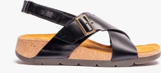 FLY London Womens CHLO852FLY Ladies Slingback Crossover Sandals Black - Size UK 6