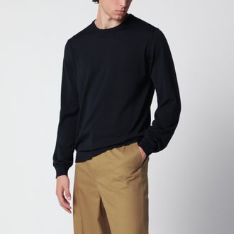 Roberto Collina Maglia girocollo blu navy in lana