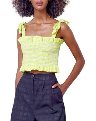 Corey Lynn Calter Olive Crop Top In Neon Yellow