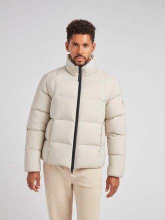 JACK1T Cloud Long Sleeve Puffer Racer Jacket in Stone at Nordstrom, Size X-Large