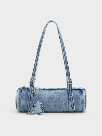 Charles & Keith Rey Denim Elongated Shoulder Bag