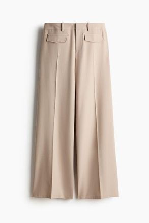 H&M Tailored Trousers in Light Beige at Nordstrom, Size 18