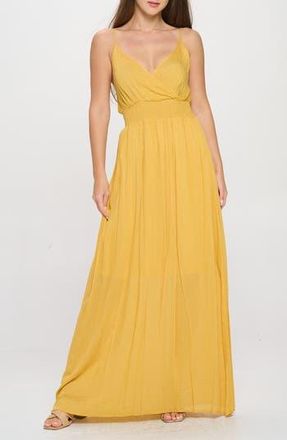 West K Solid Sleeveless Gauze Maxi Dress in Mango at Nordstrom Rack, Size X-Small