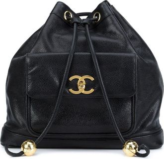 Chanel drawstring backpack - women - Caviar Leather - One Size - Black