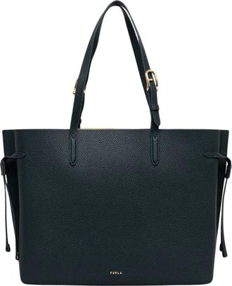 Furla Ava L Tote - Dames - Shoppers - Groen - ONE Size - Leer - Tassen