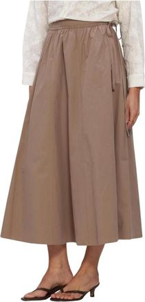 Moss Copenhagen MSCHSus Skirt - Dames - Midirokken - Beige - XS - Katoen - Rokken