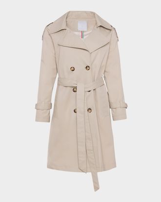 Gorski Lightweight Belted Double-Breasted Trench Coat