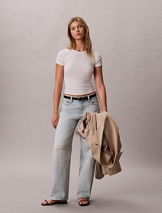 Calvin Klein 90s Straight Distressed Jeans