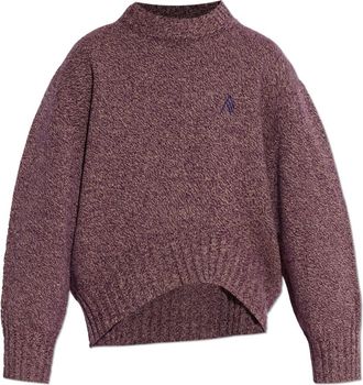The Attico Logo Turtleneck Sweater - Dames - Ronde hals truien - Roze - S - Wol - Truien & Vesten