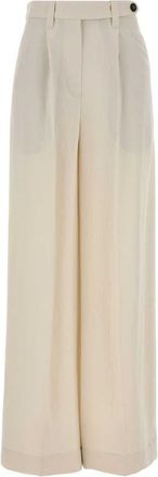 Brunello Cucinelli Beige Tailored Pleated Pants
