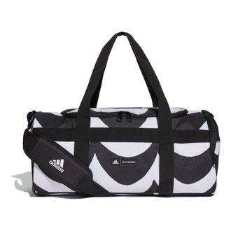 adidas (WMNS) adidas Small Duffel Bag with Marimekko Laine Allover Print White Black GV2106