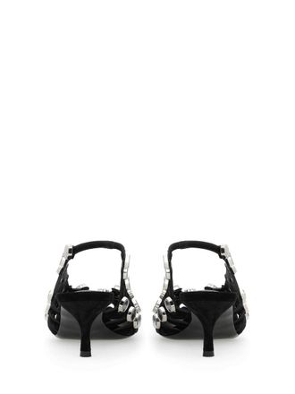 The Attico Grid Heel - Black