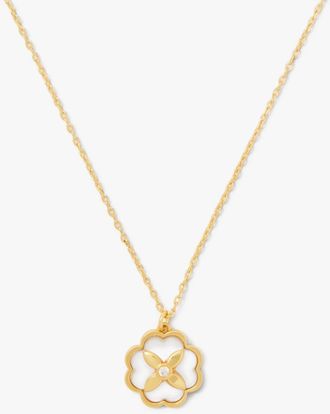 Kate Spade New York Womens Heritage Bloom Pendant - Gold Brass - One Size