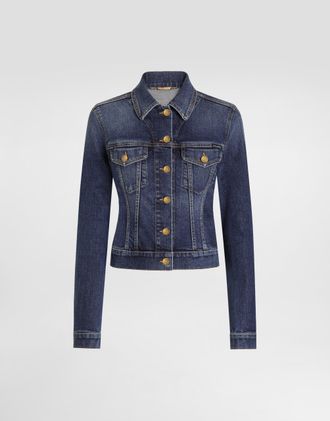 Dolce & Gabbana Single-breasted Denim Jacket - Woman Denim And Jeans Multi-colored 36