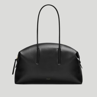 DeMellier The Stockholm in Black Fine Grain Leather Tote & Work bag