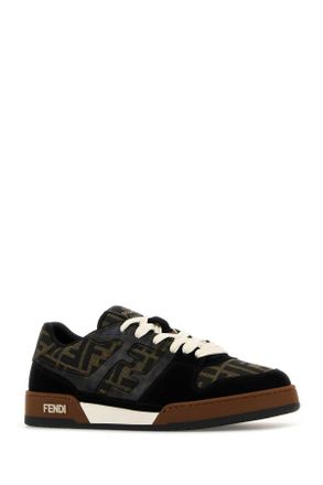Fendi Logo Jacquard Colorblock Sneaker - Black