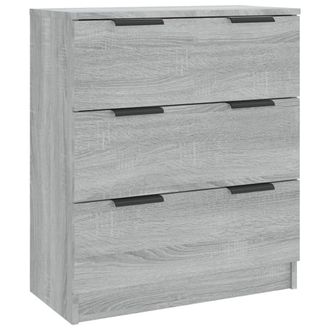 Berkfield Home Decorative 3 Piece Sideboards Grey Sonama Engineered Wood