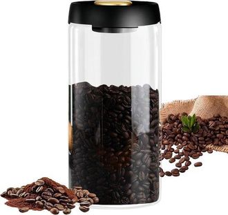 OEM Caja Herm&eacute;tica Para Caf&eacute; De 1800 Ml: Recipiente De Almacenamiento Para Caf&eacute;, T&eacute;, Frutos Secos Y Cacao Con Tapa Al Vac&iacute;o Y Dise&ntilde;o De Vidrio