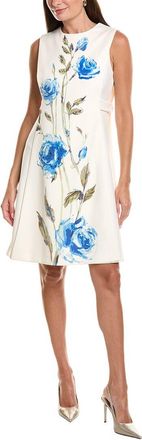 Teri Jon by Rickie Freeman Teri Jon By Rickie Freeman Crepe Digital Flower Print Apron Dress