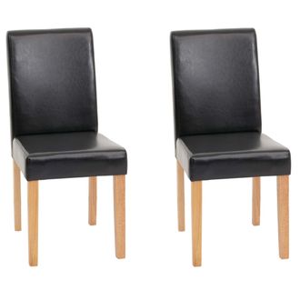 Hhg Nunca Usado] Juego De 2 Sillas De Comedor Silla De Cocina Littau, Polipiel, Negra, Patas Claras