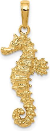Diamond2Deal 14k Yellow Gold Polished Open-Backed Seahorse Pendant