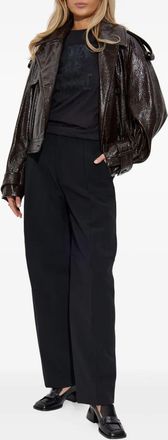 Max Mara Womens Beta1234 - Short Trench Coat With Patent Effect - Dark Brown Cotton - Size EU 36 (Womens)